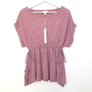 Caslon Tie Waist Peplum Tee Sz Petite Small